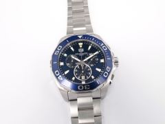 TAG Heuer Aquaracer CAY111B Blue 43mm Chronograph Box and Papers