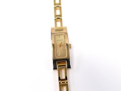 Gucci 3900L Champagne Dial 18k Gold Plated Ladies 12mm Rectangular