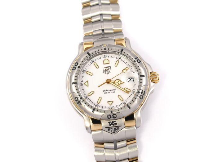 TAG Heuer 6000 Professional White WH1151 K1 Steel 18k Gold